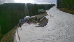 Modrá sjezdovka - dojezd k lanové dráze