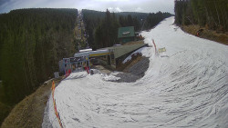 Modrá sjezdovka - dojezd k lanové dráze