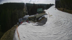 Modrá sjezdovka - dojezd k lanové dráze