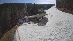 Modrá sjezdovka - dojezd k lanové dráze