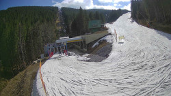 Modrá sjezdovka - dojezd k lanové dráze