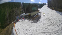 Modrá sjezdovka - dojezd k lanové dráze