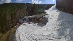 Modrá sjezdovka - dojezd k lanové dráze