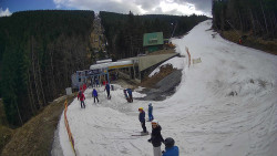 Modrá sjezdovka - dojezd k lanové dráze