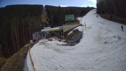 Modrá sjezdovka - dojezd k lanové dráze