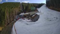 Modrá sjezdovka - dojezd k lanové dráze