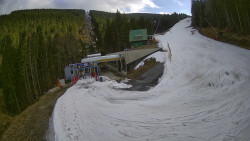 Modrá sjezdovka - dojezd k lanové dráze