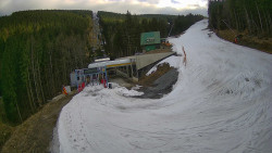 Modrá sjezdovka - dojezd k lanové dráze