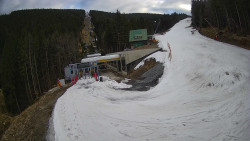 Modrá sjezdovka - dojezd k lanové dráze