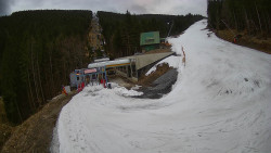 Modrá sjezdovka - dojezd k lanové dráze