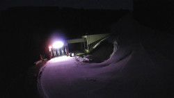 Modrá sjezdovka - dojezd k lanové dráze