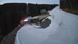 Modrá sjezdovka - dojezd k lanové dráze