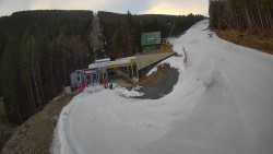 Modrá sjezdovka - dojezd k lanové dráze