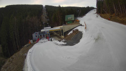 Modrá sjezdovka - dojezd k lanové dráze