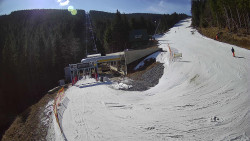 Modrá sjezdovka - dojezd k lanové dráze