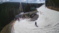 Modrá sjezdovka - dojezd k lanové dráze