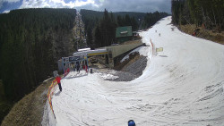 Modrá sjezdovka - dojezd k lanové dráze