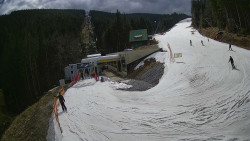 Modrá sjezdovka - dojezd k lanové dráze