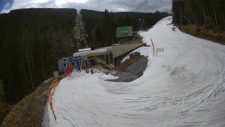 Modrá sjezdovka - dojezd k lanové dráze