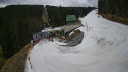 Modrá sjezdovka - dojezd k lanové dráze