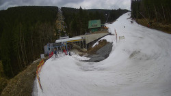 Modrá sjezdovka - dojezd k lanové dráze