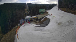 Modrá sjezdovka - dojezd k lanové dráze