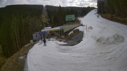 Modrá sjezdovka - dojezd k lanové dráze