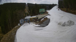 Modrá sjezdovka - dojezd k lanové dráze