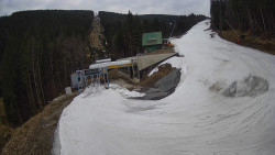 Modrá sjezdovka - dojezd k lanové dráze