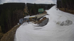 Modrá sjezdovka - dojezd k lanové dráze