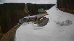 Modrá sjezdovka - dojezd k lanové dráze