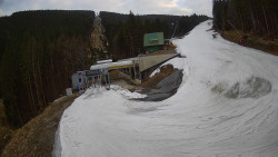 Modrá sjezdovka - dojezd k lanové dráze