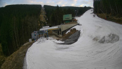 Modrá sjezdovka - dojezd k lanové dráze