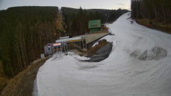 Modrá sjezdovka - dojezd k lanové dráze