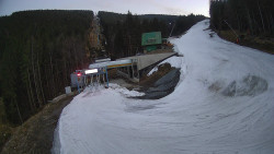 Modrá sjezdovka - dojezd k lanové dráze