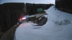 Modrá sjezdovka - dojezd k lanové dráze