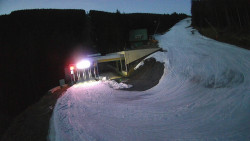 Modrá sjezdovka - dojezd k lanové dráze