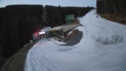 Modrá sjezdovka - dojezd k lanové dráze