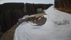 Modrá sjezdovka - dojezd k lanové dráze