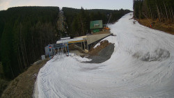 Modrá sjezdovka - dojezd k lanové dráze