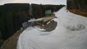 Červenohorské sedlo - Modrá sjezdovka - dojezd k lanové dráze - 23.3.2026 v 06:01 Červenohorské sedlo - Modrá sjezdovka - dojezd k lanové dráze - 23.3.2026 v 06:01