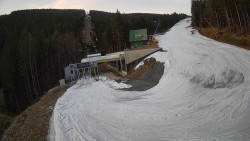 Modrá sjezdovka - dojezd k lanové dráze