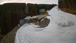 Modrá sjezdovka - dojezd k lanové dráze