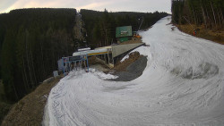 Modrá sjezdovka - dojezd k lanové dráze