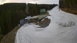 Modrá sjezdovka - dojezd k lanové dráze