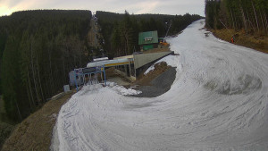 Červenohorské sedlo - Modrá sjezdovka - dojezd k lanové dráze - 23.3.2026 v 07:10 Červenohorské sedlo - Modrá sjezdovka - dojezd k lanové dráze - 23.3.2026 v 07:10