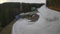 Modrá sjezdovka - dojezd k lanové dráze