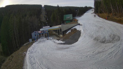 Modrá sjezdovka - dojezd k lanové dráze