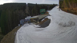 Modrá sjezdovka - dojezd k lanové dráze