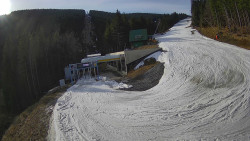 Modrá sjezdovka - dojezd k lanové dráze